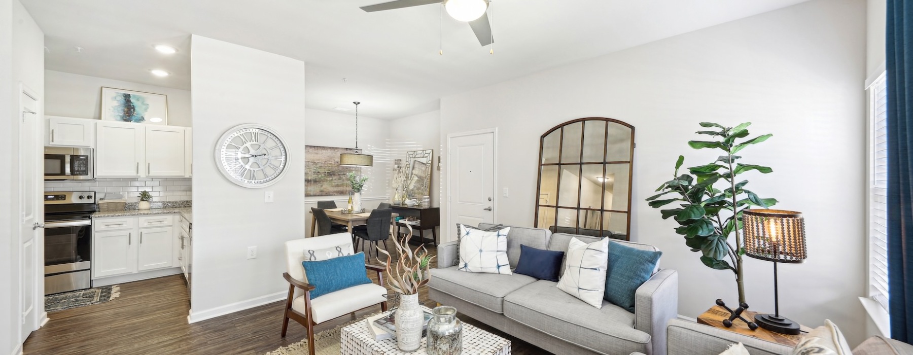 living room and dining room 