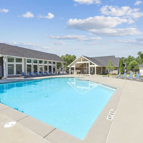 pool with lounge seating